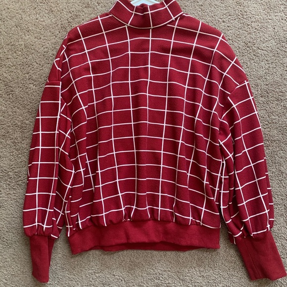 Burgundy red 💋geometric striped long sleeve - Picture 5 of 9